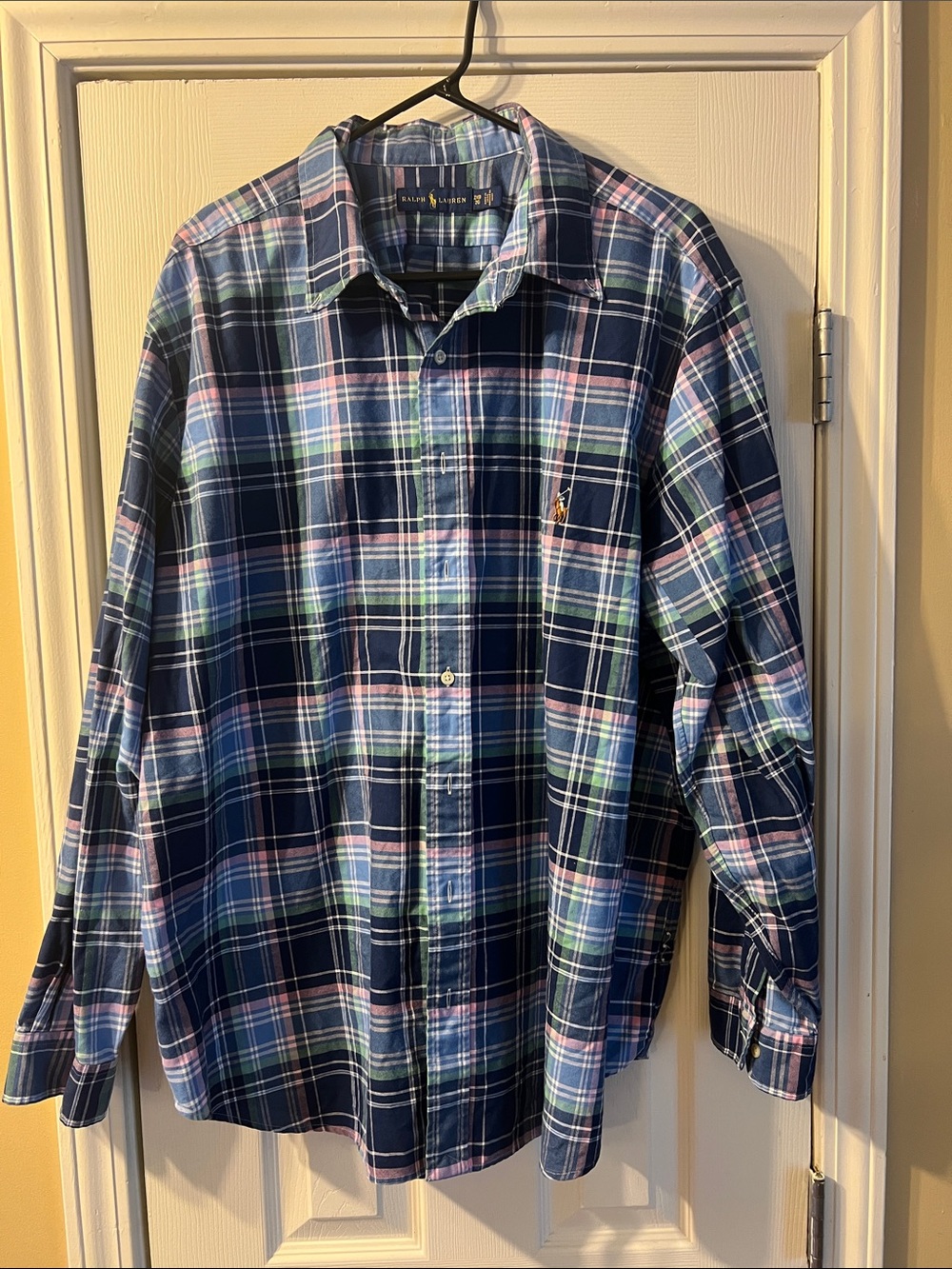 Ralph Lauren Navy, Light Blue & Pink Plaid Button-Down Shirt